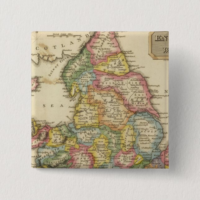 Badge Carré 5 Cm Angleterre et Pays de Galles (Devant)
