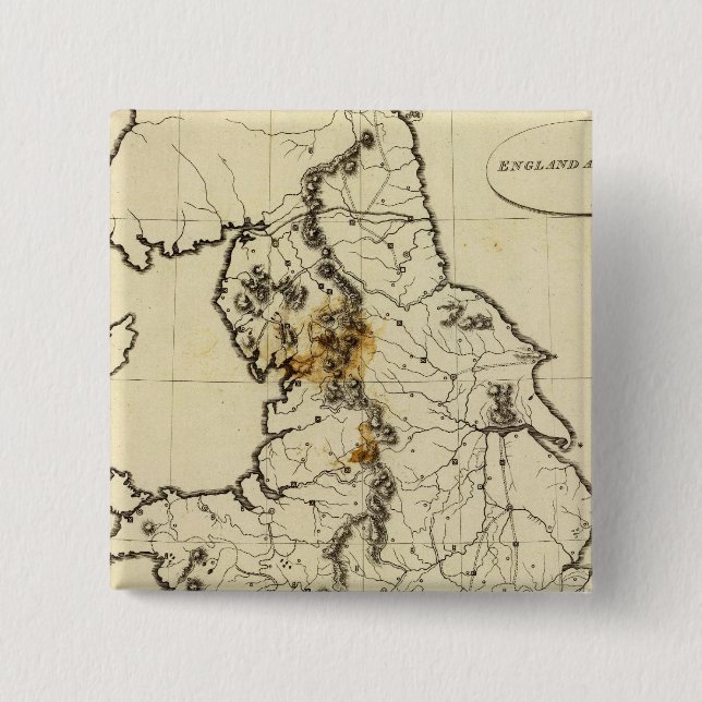 Badge Carré 5 Cm Angleterre, Pays de Galles (Devant)