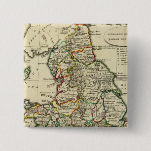 Badge Carré 5 Cm Angleterre, Pays de Galles romains, moderne