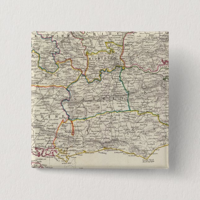 Badge Carré 5 Cm Angleterre V (Devant)