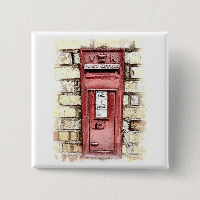 BADGE CARRÉ 5 CM ANGLETERRE VICTORIENNE (Devant)