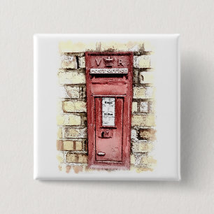 BADGE CARRÉ 5 CM ANGLETERRE VICTORIENNE