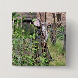 BADGE CARRÉ 5 CM ANGLETERRE VICTORIENNE