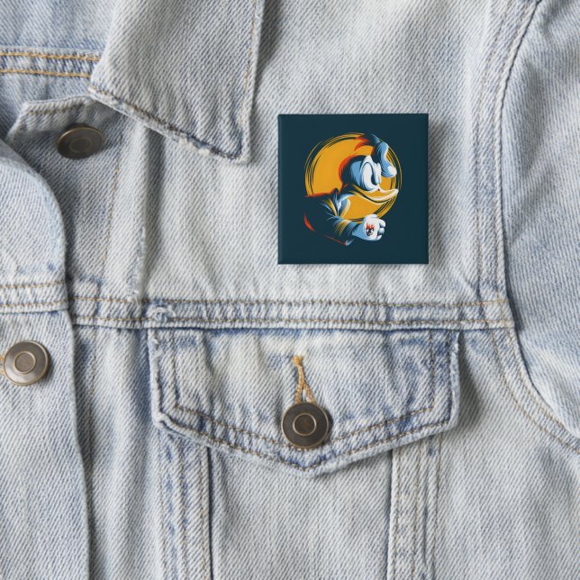Badge Carré 5 Cm  Angry Duck (En situation)