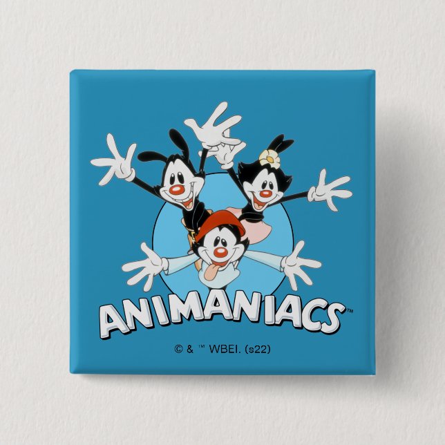 Badge Carré 5 Cm Animaniacs | Warner Siblings Armoiries grand graph (Devant)
