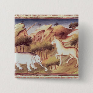 Badge Carré 5 Cm Animaux mythiques dans la région sauvage