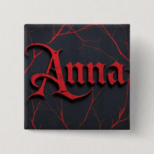 Badge Carré 5 Cm Anna en gothique