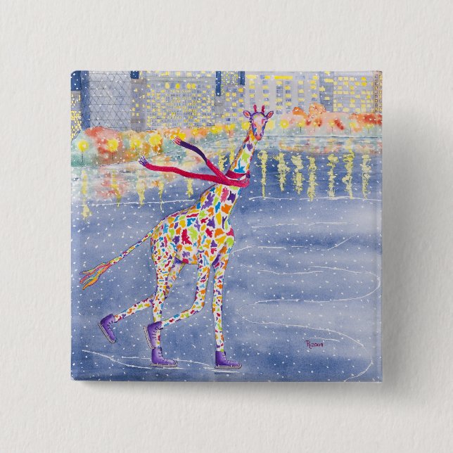 Badge Carré 5 Cm Annabelle sur le bouton de glace (Devant)