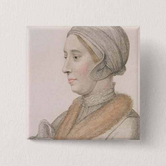 Badge Carré 5 Cm Anne Boleyn (1507-36) gravé par Francesco Bartol (Devant)