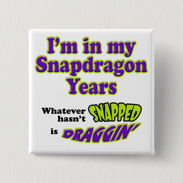 Badge Carré 5 Cm AnnéesSnapdragon (Devant)