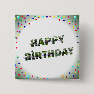 Badge Carré 5 Cm Anniversaire