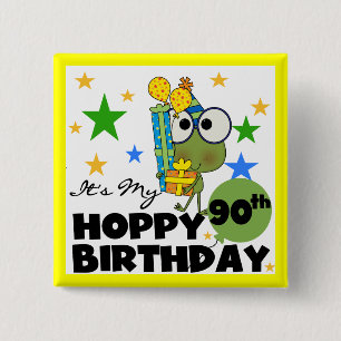 Badge Carré 5 Cm Anniversaire de houblon de Froggy