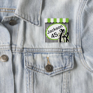 Badge Carré 5 Cm Anniversaire de la chaux verte   Personnaliser