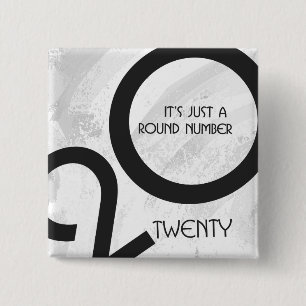 Badge Carré 5 Cm Anniversaire de la décennie blanche