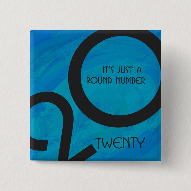 Badge Carré 5 Cm Anniversaire de la Décennie bleue (Devant)