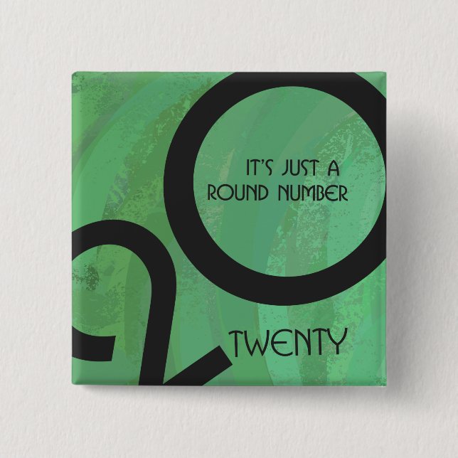 Badge Carré 5 Cm Anniversaire de la Décennie verte (Devant)