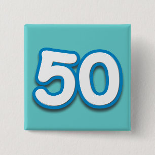 Badge Carré 5 Cm Anniversaire ou anniversaire de 50 ans - ajoutez