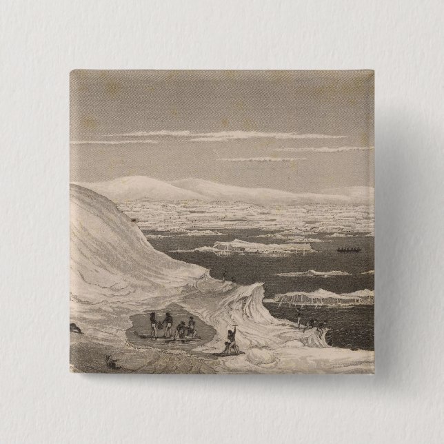 Badge Carré 5 Cm Antarctique 2 (Devant)