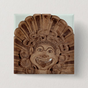 Badge Carré 5 Cm Antefix avec la tête d'un gorgon