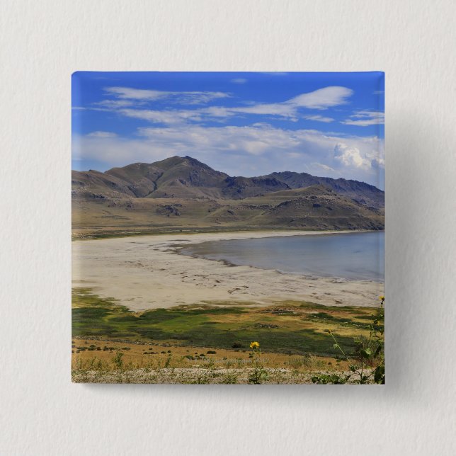 Badge Carré 5 Cm Antelope Island State Park, Great Salt Lake, (Devant)