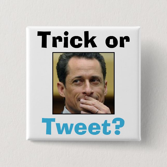 Badge Carré 5 Cm Anthony Weiner - tour ou bip ? (Devant)