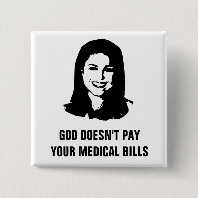 Badge Carré 5 Cm Anti- Christine O'Donnell (Devant)