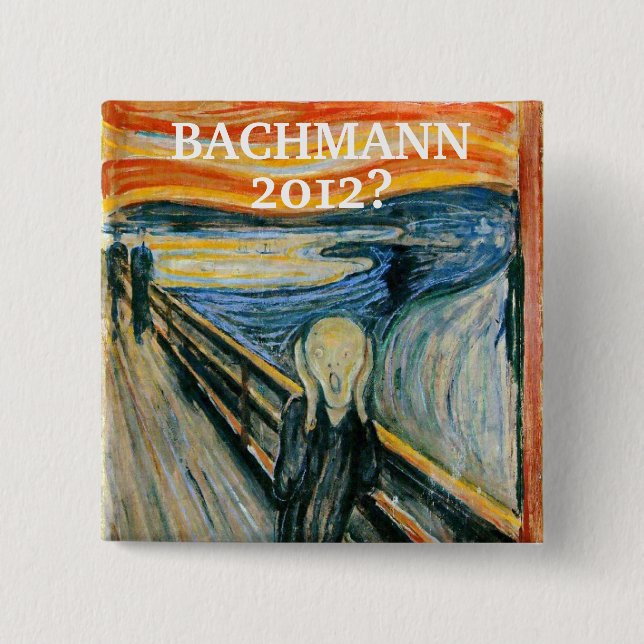 Badge Carré 5 Cm Anti- Michele Bachmann 2012 ? (Devant)