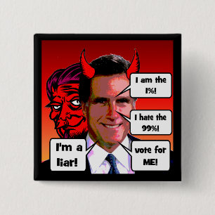 Badge Carré 5 Cm anti Mitt Romney