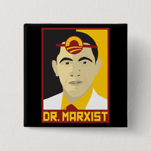 Badge Carré 5 Cm Anti-Obama : Docteur Marxist