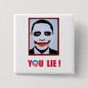 Badge Carré 5 Cm Anti-Obama - vous mensonge