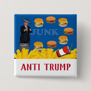 Badge Carré 5 Cm Anti Trump / Junk,