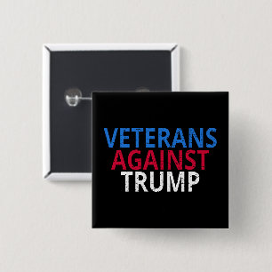 Badge Carré 5 Cm Anti-Trump - Les vétérans contre Trump