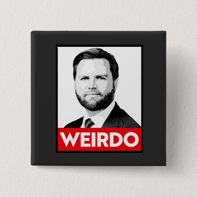 Badge Carré 5 Cm Anti Trump Vance - Weirdo (Devant)