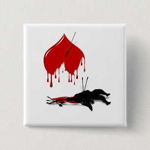 Badge Carré 5 Cm Anti-Valentine Plus de cupidité