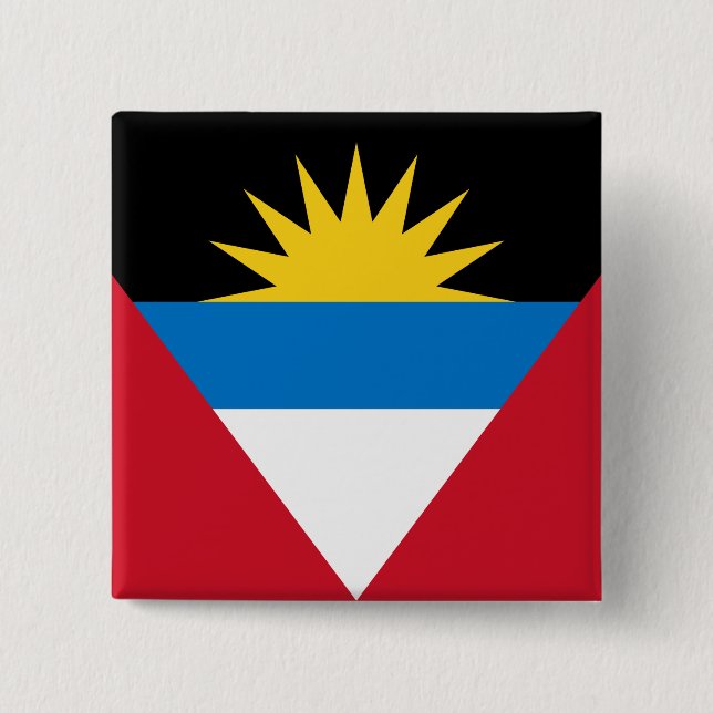 Badge Carré 5 Cm Antigua et Barbuda Flag (Devant)