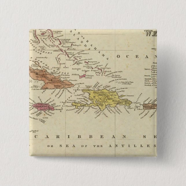 Badge Carré 5 Cm Antilles 14 (Devant)