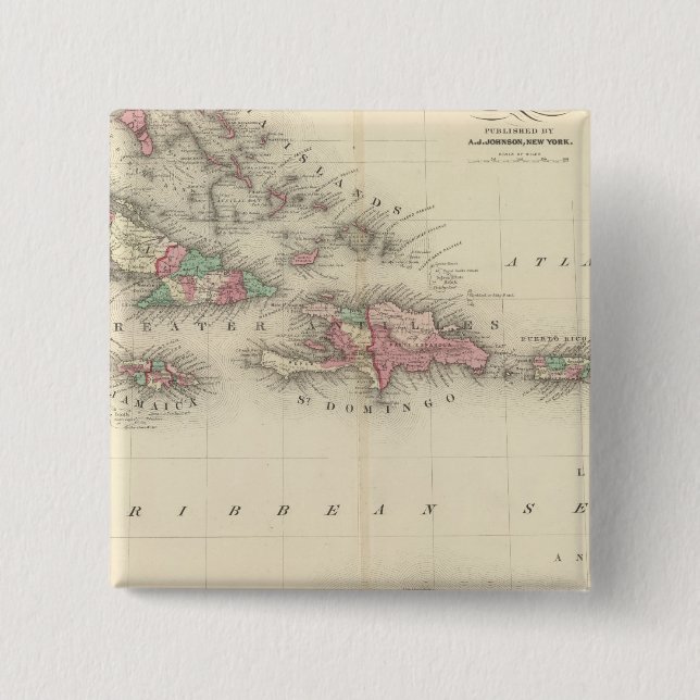 Badge Carré 5 Cm Antilles 3 (Devant)