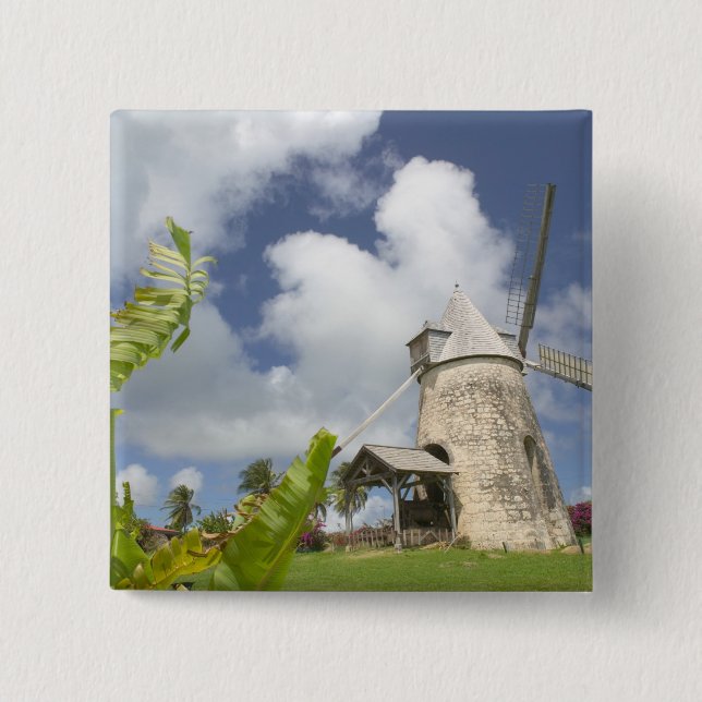 Badge Carré 5 Cm Antilles françaises, Guadaloupe, Marie, Galante (Devant)