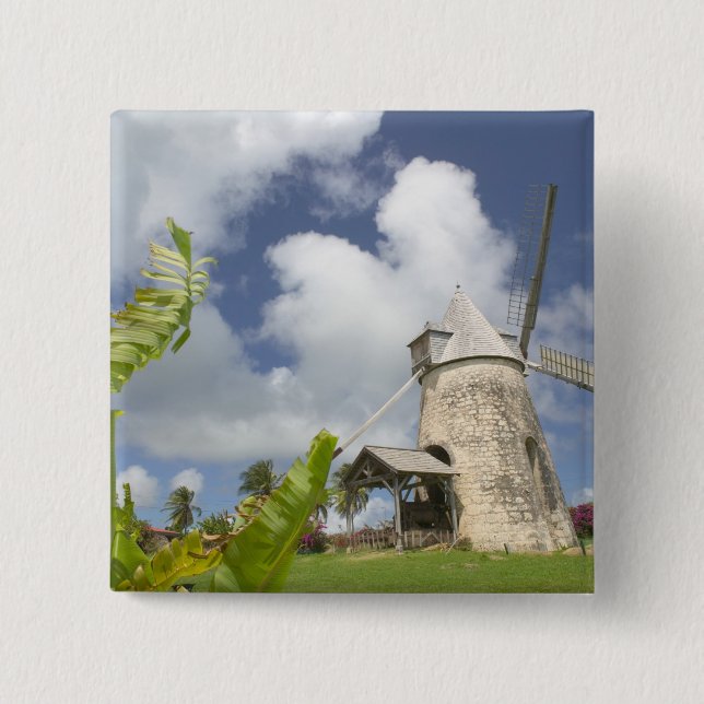 Badge Carré 5 Cm Antilles françaises, Guadeloupe, Marie, Galante (Devant)