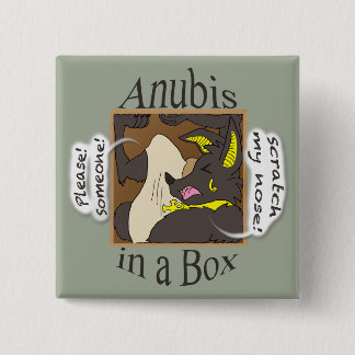 Badge Carré 5 Cm Anubis dans une boîte (yeux fermés)