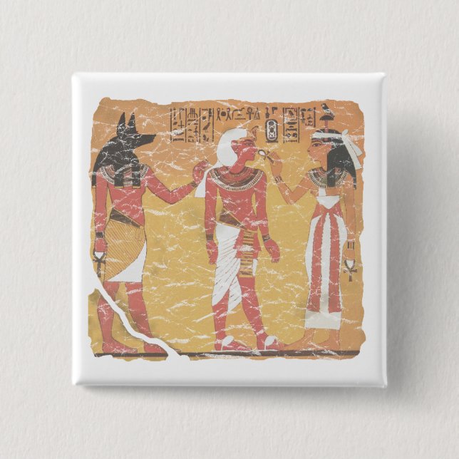 Badge Carré 5 Cm Anubis, Tut, Osiris (Devant)