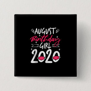 Badge Carré 5 Cm Août Anniversaire Quarantaine Cadeau Femmes Son Fi