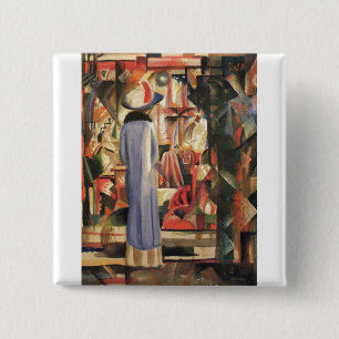 Badge Carré 5 Cm Août Macke - Grande fenêtre de la Boutique Lumin