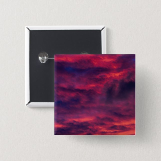 Badge Carré 5 Cm août rouge (Devant & derrière)