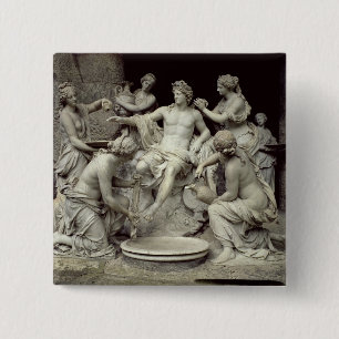 Badge Carré 5 Cm Apollo a tendu par les nymphes, destinées à la