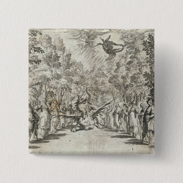 Badge Carré 5 Cm Apollo environ pour attaquer le python, de la 'La (Devant)