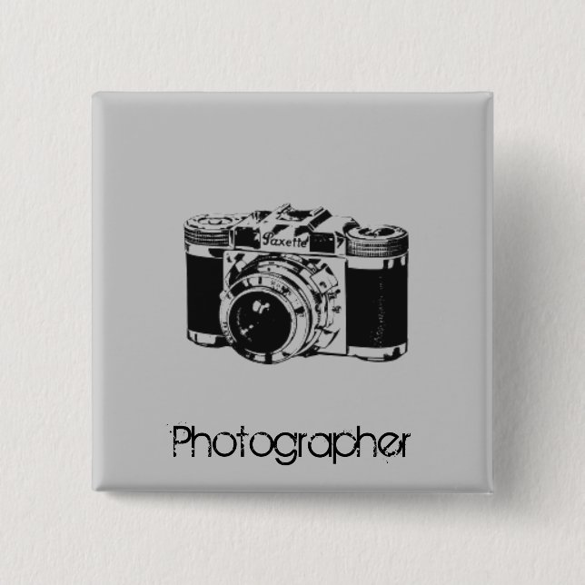 Badge Carré 5 Cm Appareil-photo (Devant)