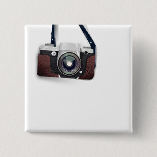 Badge Carré 5 Cm Appareil photo de style vintage
