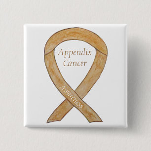 Badge Carré 5 Cm Appendice Cancer Étanchéité à l'ambre Étanchéité à