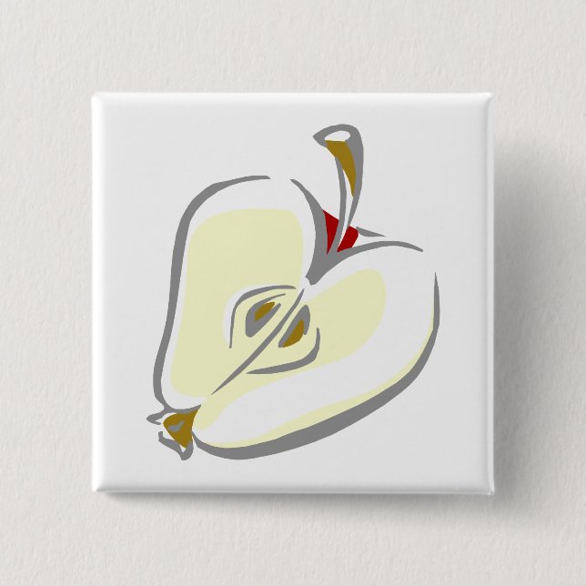 Badge Carré 5 Cm Apple découpé en tranches (Devant)